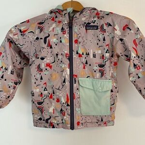 Patagonia Kids' Adventure Print Raincoat - Multicolor, size M 5-6